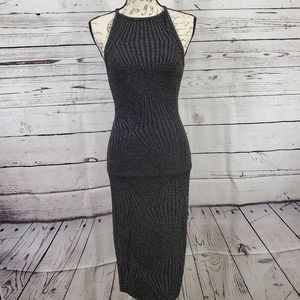 Almost Famous Black/Silver Cocktail Dress, Size Medium